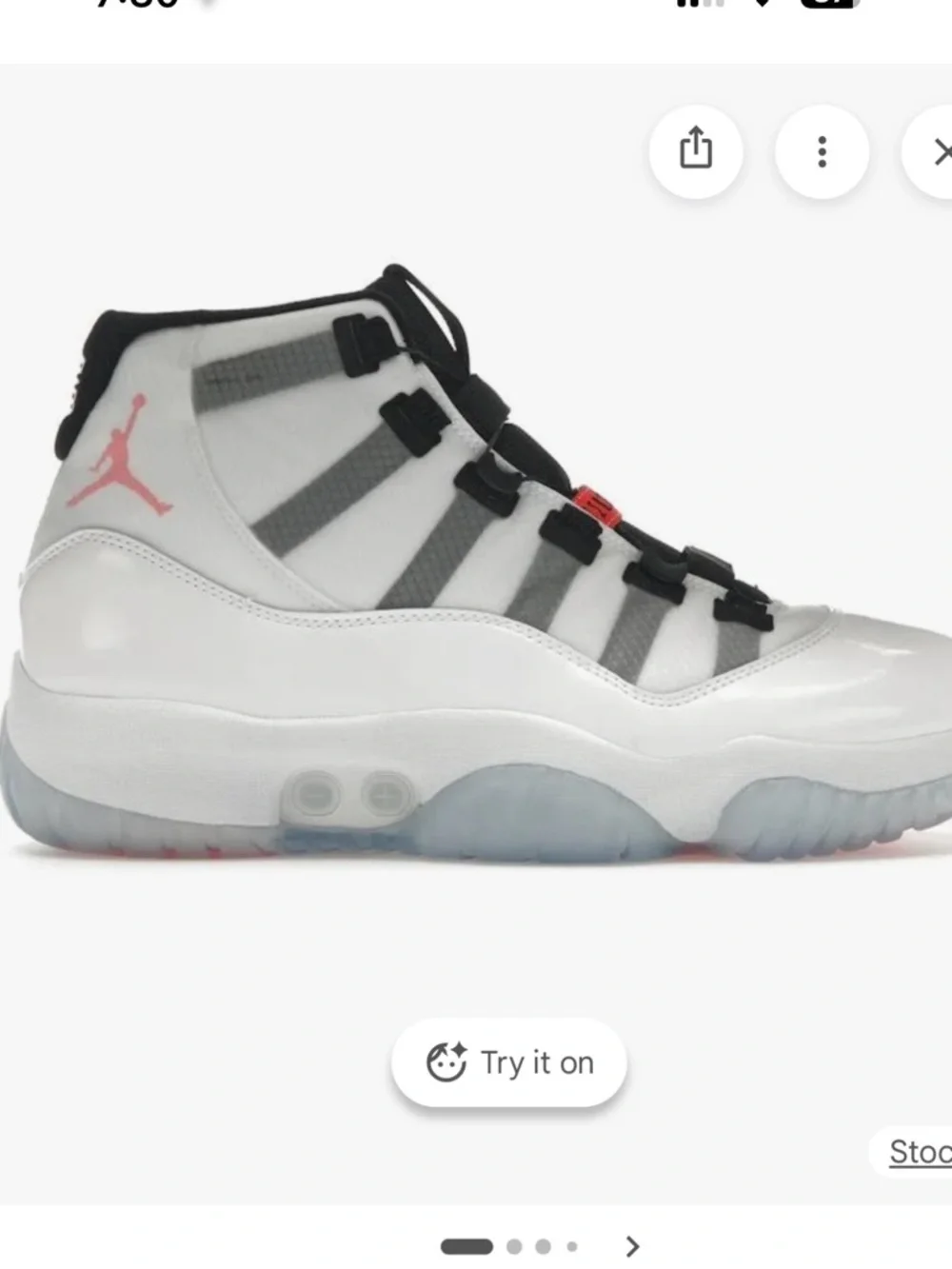 Jordan Air 11 Adapt Sneakers Version 1.0 2010 men's — White with Pink Accent
